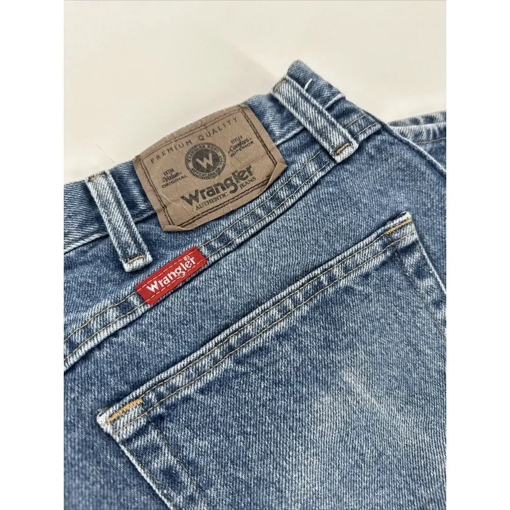 Wrangler 96501DS‎ Denim Jeans Men 36x29 Regular Fit Denim Light Blue Faded